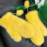 Real mink fur gloves
