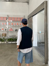 Perfect Linen V Neck Vest (4color) (6579675332726)