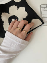 [5 set] matte bold simple ring set / 2 color / glossy daily layering