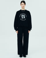 ROMAN TYPO LOGO SWEATSHIRT-BLACK (6680892604534)