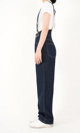 ハイウエストディープブルーワイドフィットサスペンダーデニムパンツ/RED VELVER WENDY WORN HIGH WAIST DEEP BLUE WIDE FIT SUSPENDER DENIM PANTS [16636]