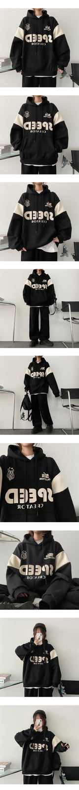 [Fleece] Feed Boxy Color Hoodie