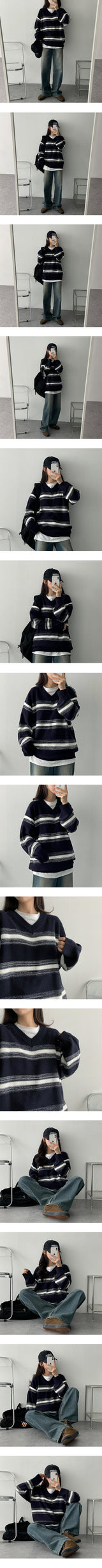 カラーユニットプライスニットウェア / NiG Color Unit Price Ra V Knitwear