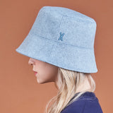 Stud Drop Over Fit Wool Bucket Hat Sky