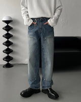 EN Slave Double Nee Denim Pants (2 colors)
