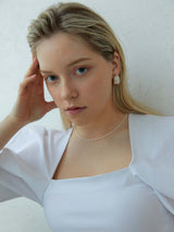 Daily Artistic Gold earring_S(White) (6642407211126)