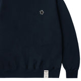 [UNISEX]Black odd flower embroidery sweatshirt