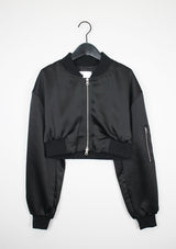 サテン クロップ アビエーション ジャンパー / Satin Crop Aviation Jumper (2color)
