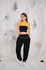 スリットネックレスクロップTシャツ / TOP(9326) Slit Necklace Crop Tee