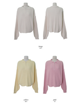 襟付きニットハーフジップアップ (5color)