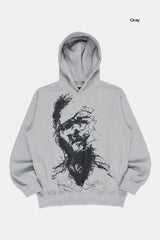 Drawing face non-pocket hoodie