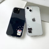Black - Surprise Somecat Couple Phone Case