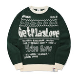 ドゥードゥルチェリーピクセルグラフィックニット／DOODLE CHERRY PIXEL GRAPHIC KNIT [DARK GREEN]