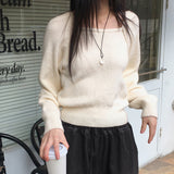 Momi ボレロスクエアネック長袖ニット