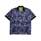 ロゴエンブロイダーパイプウェスタンシャツ/[UNISEX] Logo Embroidered Piped Western Shirt (Navy)