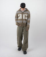 リープワイドピーチナッピングコットンパンツ/leap wide peach napping ccotton pants 2color