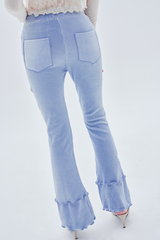 ウェーブブーツカットパンツ / wave bootscut pants_sky