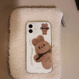 ジャイアントバニーダンダンジェリーハードアイフォンケース/Giant Bunny Dung dung Jelly Hard phone case BROWN