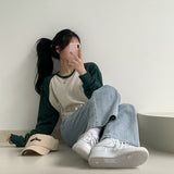 Nagrang Raglan Color Matching Sweatshirt