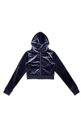 VELVET STONE CROP-HOODIE(charcoal) (6554801766518)