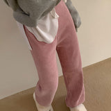 ベロアコーデュロイストレートトレーニングパンツ