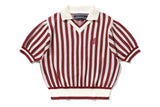 ストライプバルーンニットトップ / STRIPE BALLOON KNIT TOP_BURGUNDY