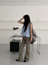 ロングセミブーツカットポケットカーゴパンツ/Rakin Long Semi Bootscut Pocket Cargo pants