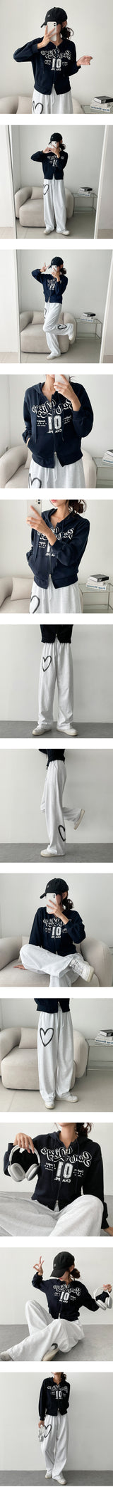 フロントバックツーハートバンディングスウェットパンツ