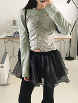 Weil オーガンジーレイヤードフレアミニスカート