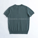 RO ウォッシャブルリネンVネックヘンリーネックニットウェア / VネックRO Washable Linen V-Neck Henley Neck Knitwear (6 colors)