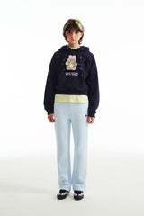 ウィティーバニープラネットエクスプローラークロップフーディー / WITTY BUNNY PLANET EXPLORER CROP HOODIE [NAVY]