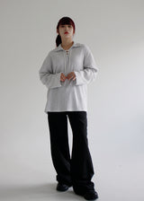ワッフルアイレットカラーTシャツ/Waffle Eyelet Collar T-shirt (2color)