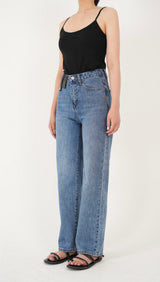 ミディアムストレートデニムパンツ / MEDIUM BLUE STRAIGHT DENIM PANTS [16626]