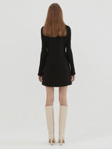 MINIMAL SIMBOL DRESS -BLACK (6642710249590)