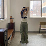 Ale string pocket cotton cargo pants