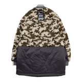 [UNISEX] Reversible Faux Fur Varsity Collar Coat (Camouflage) (6656656343158)