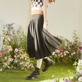 Long Black Pintuck Skirt (6681265668214)
