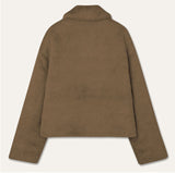 フェイクファーショートコート/FAKE FUR SHORT COAT_BROWN