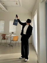 LMN Tape Belt Wide Set-up Slacks (4 colors)