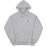 スモールフラワーベアーフェイス刺繍スマイルフーディー/Small Flower Bear Face Embroidery Smile Hoodie