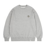 [UNISEX]Line flower dot embroidery sweatshirt