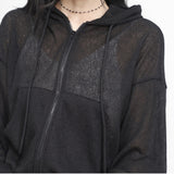 Rant see-through linen zip-up