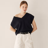 クランブルVネックベスト/Crumble v-neck vest_dark navy