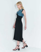 チェーンリンクレイヤードドレス / Chain Link Layered Dress _ Teal