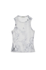 グラフィックノースリーブトップ / GRAPHIC SLEEVELESS TOP (BLUE)
