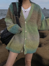 (UNISEX) カラフルグラデーションカーディガン