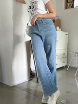 ブロックデニムパンツ / Block Medium Blue Denim