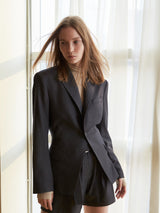 GRAY HOURGLASS STRIPE BLAZER (6679786160246)
