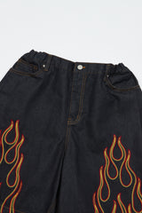 フレイム刺繡バミューダパンツ/VENTIQUE Flame embroidery Bermuda Shorts 2color