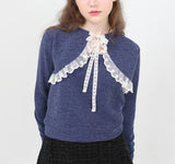 パーミナインフリルレースニット / peminine frill lace knit